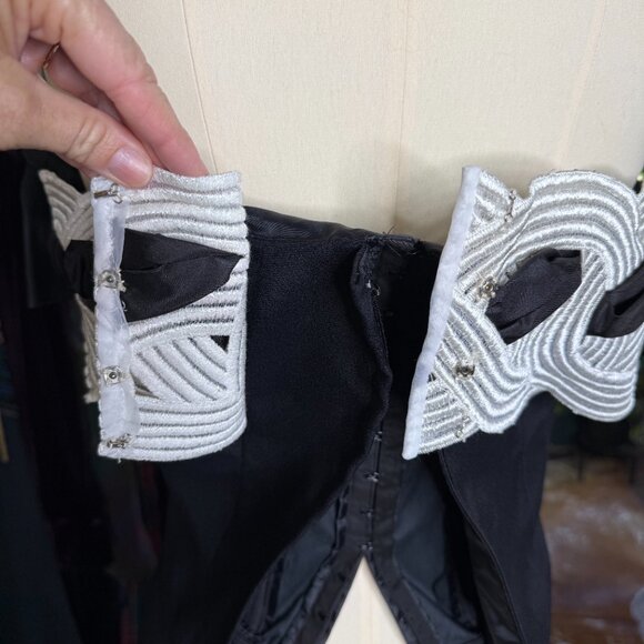 Vintage Victor Costa Black Strapless Gown w/ Statement Braided Bodice & Bow – Si - Picture 9 of 12